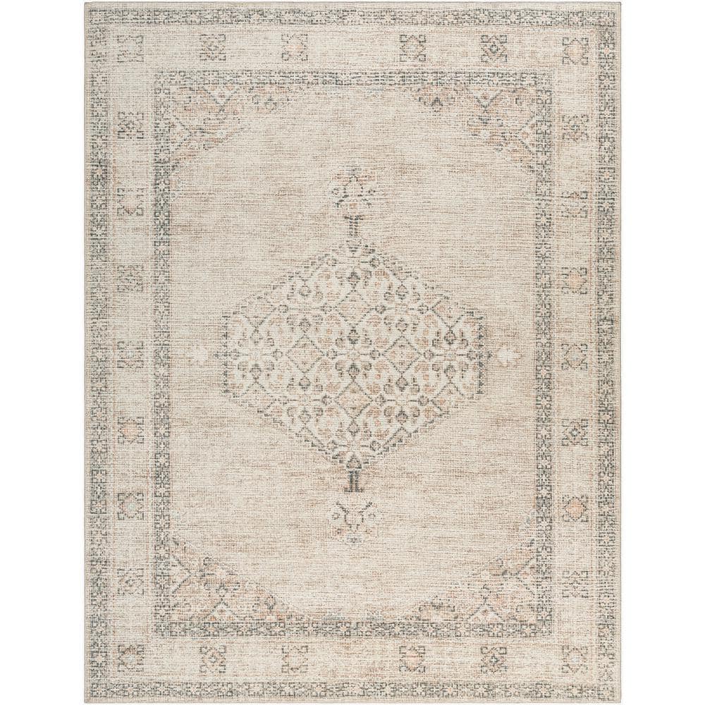 Lila Blush and Beige Stain-Resistant Synthetic Runner Rug 2'7" x 7'3"