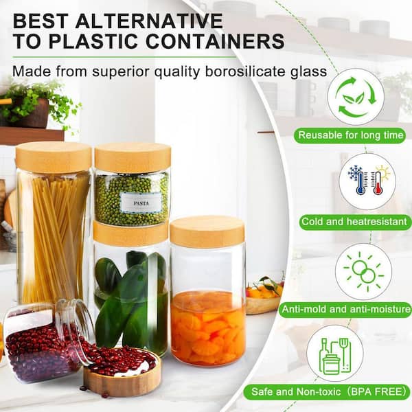 Lynzavix 5-Piece Glass Food Storage Container Set with Airtight