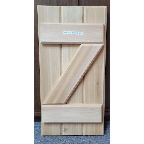 Al's Millworks 15 in. X 72 in. - Cedar Board and Batten Exterior Wood Shutters with Z-bar in Cedar (Pair)