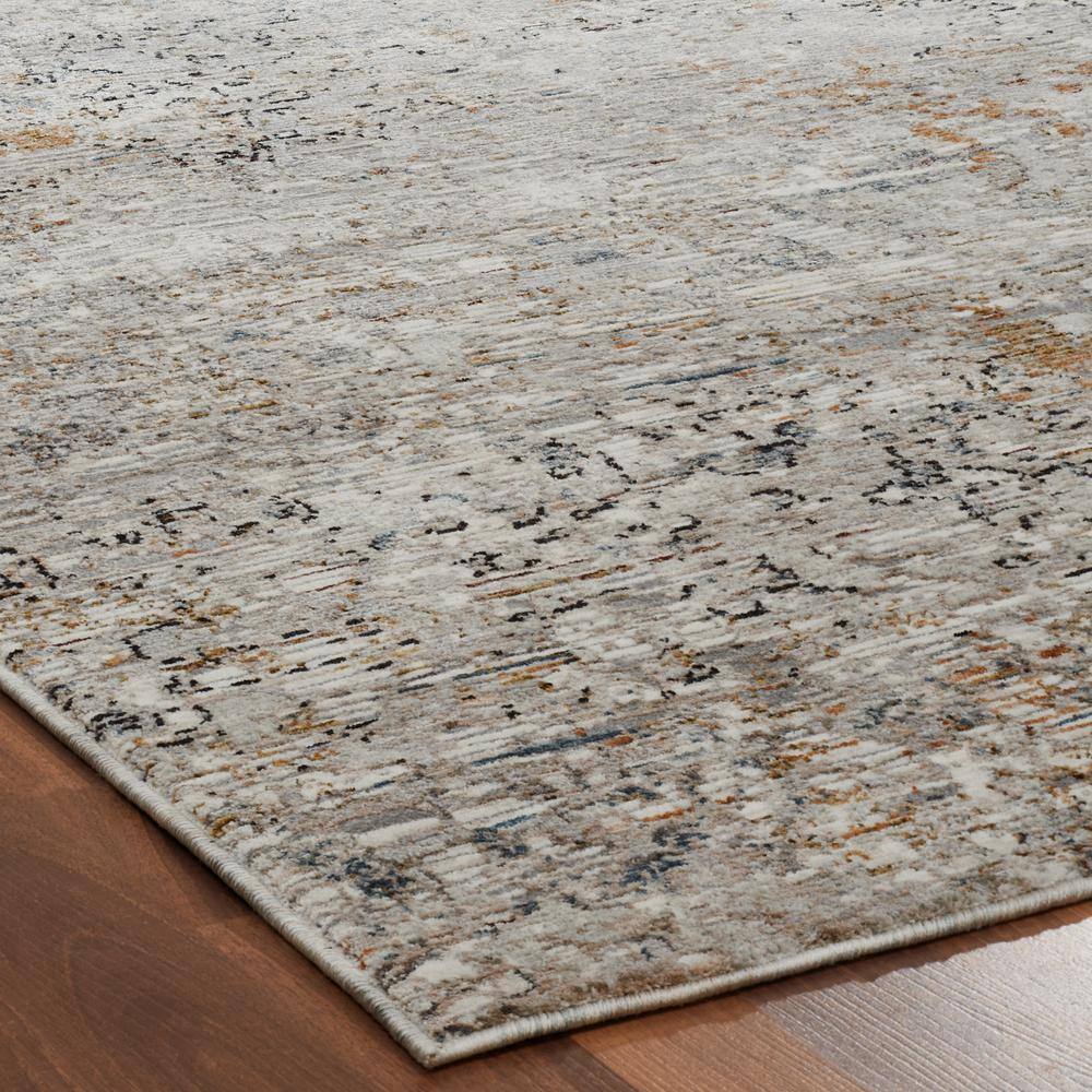 Gray Abstract Hand-knotted Viscose Area Rug 7'9" x 10'