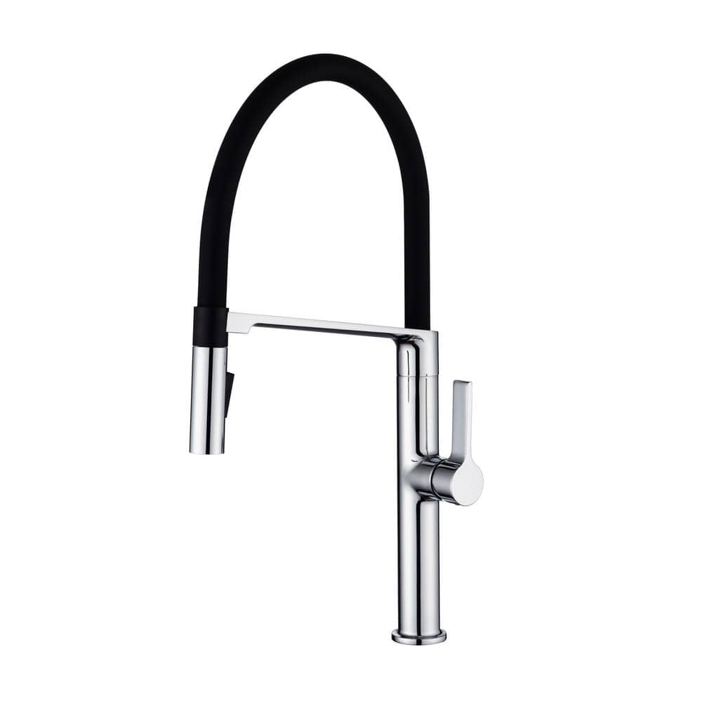  Single Handle Pull Down Sprayer Kitchen Faucet with Magnetic Docking Spray Head and Hot And Cold Dual Contral in Chrome