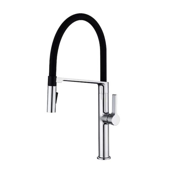 YONKI SUNSHIN INC Single Handle Pull Down Sprayer Kitchen Faucet with Magnetic Docking Spray Head and Hot And Cold Dual Contral in Chrome