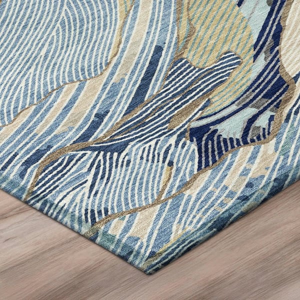 Chantille Machine Washable Indoor/Outdoor Abstract ACN3040 Blue 5 ft. x 7 ft. 6 in. Area Rug