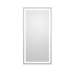 36 in. W x 72 in. H Rectangular Framed Wall Mounted Bathroom Vanity Mirror LED Lighted with High Lumen in Black