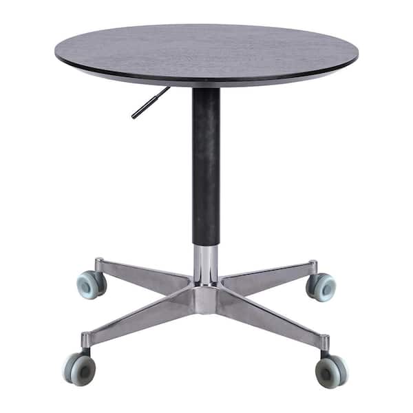 Zeus & Ruta 360 Swivel Movable Adjustable Coffee Table in Black Counter Bar Height Aluminum Star Base for Dining Room Kitchen