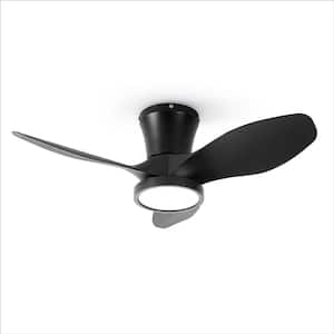 32 in. LED Indoor Black Small Ceiling Fan with Remote and Reversible DC Motor, 3 Blades, 3 Color Light Kit