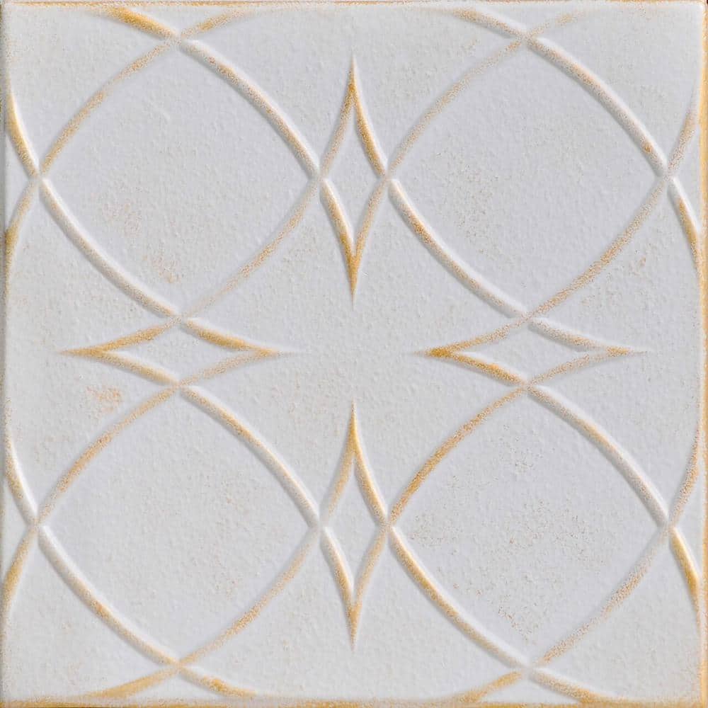 Circles and Stars White Washed Gold 1.6 ft. x 1.6 ft. Decorative Foam Glue Up Ceiling Tile (259.2 sq. ft. /case) price history on PriceWatchPro