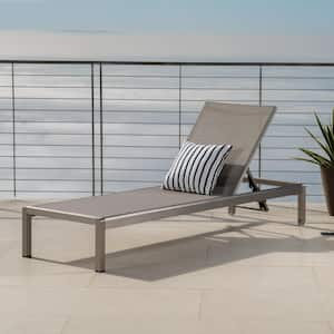 Cape Coral Silver 1-Piece Metal Outdoor Chaise Lounge