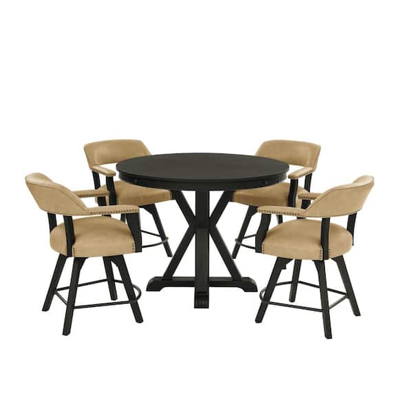 Steve Silver Rylie 5-Piece Black Wood Counter Dining Set Seats 4