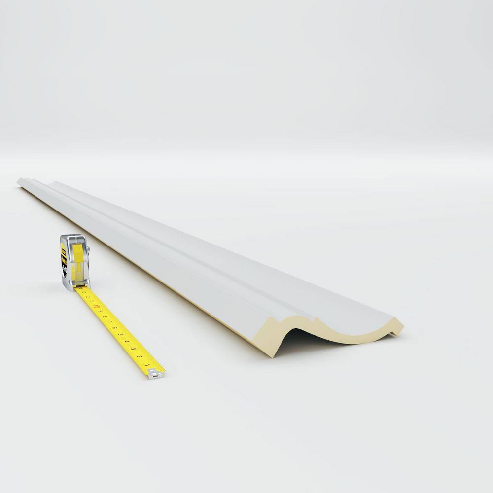 Primed Moisture Resistant Urethane Crown Moulding Sample, 12 in