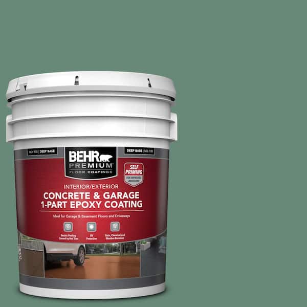 BEHR PREMIUM 5 gal. #PFC-44 Green Adirondack Self-Priming 1-Part Epoxy Satin Interior/Exterior Concrete and Garage Floor Paint