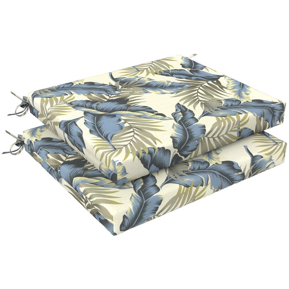 18.5 x 16 x 2 in. Outdoor Seat Cushions with Ties, Water-Repellent Fade-Resistant, Lush Palm Blue, 2-Piece price history on PriceWatchPro