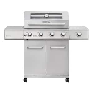 Weber Q 1200 1-Burner Portable Propane Gas Grill Combo in Titanium with  Rolling Cart and iGrill Mini 18110 - The Home Depot