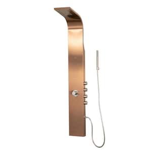 Santa Cruz 2-Jet Shower System with Brushed Bronze Stainless Steel Panel and Brushed-Nickel Fixtures