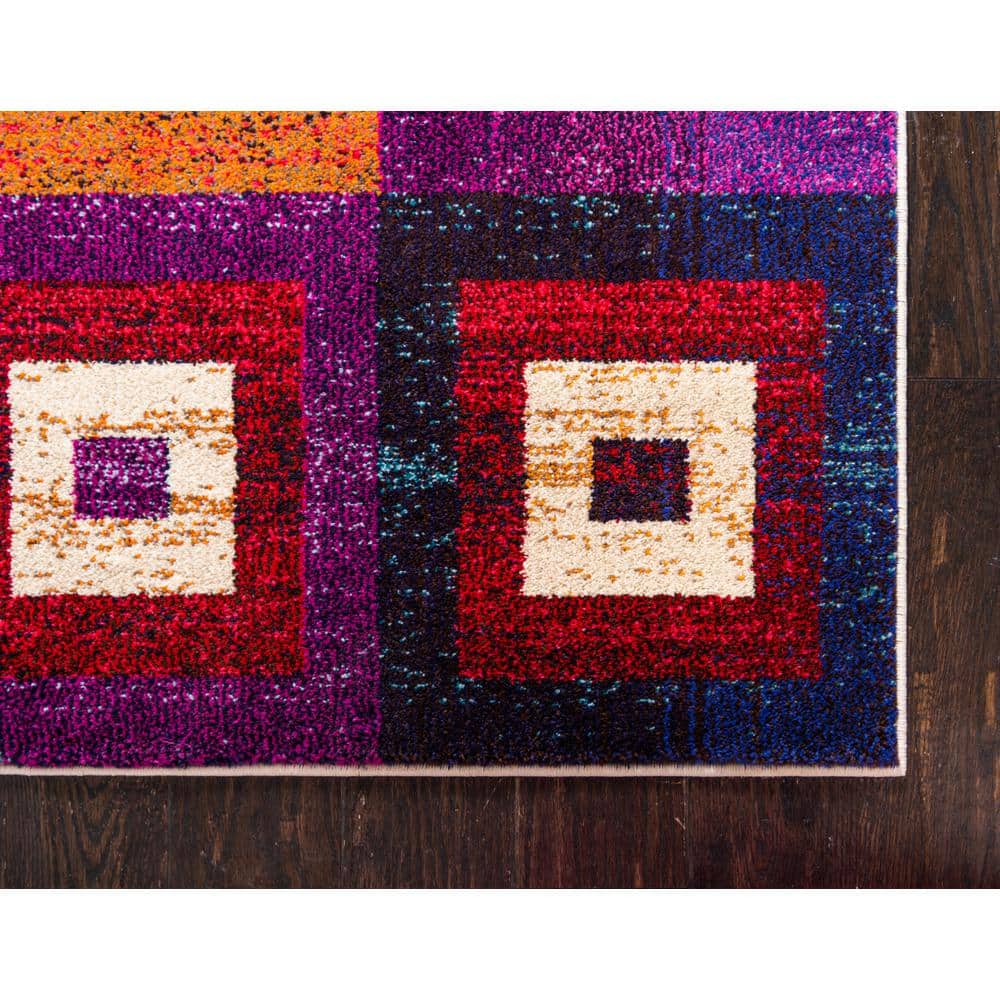 Vivid Estrella 5' x 8' Multicolor Geometric Synthetic Area Rug