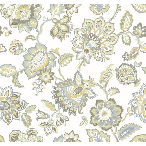 A-Street Prints Corona Mustard Jacobean Mustard Wallpaper Sample