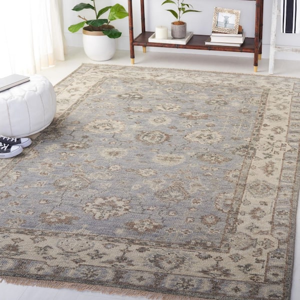 Samarkand 6 ft. x 9 ft. Gray/Ivory Persian Area Rug
