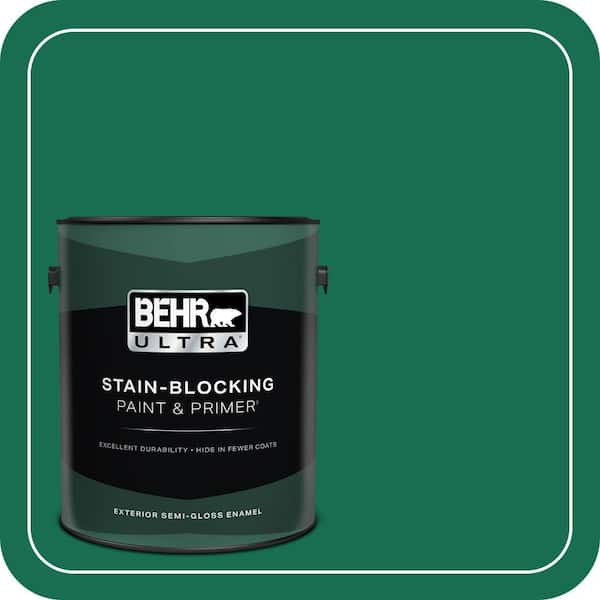 BEHR ULTRA 1 gal. #S-H-470 Precious Emerald Semi-Gloss Enamel Exterior Paint & Primer