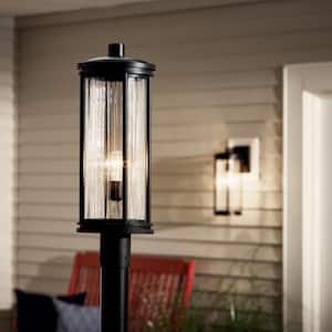 Barras 1-Light Black Aluminum Hardwired Waterproof Outdoor Post Light with No Bulbs Included (1-Pack)