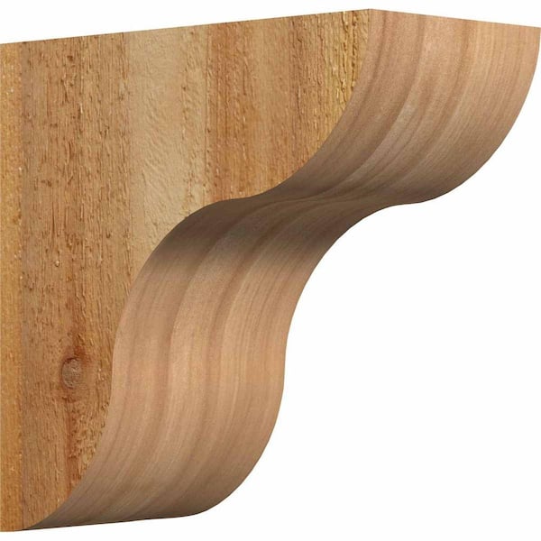 Ekena Millwork 6 in. x 12 in. x 12 in. Western Red Cedar Carmel Rough Sawn Corbel