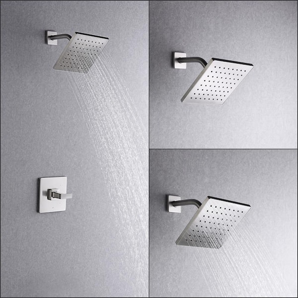 Ultra Faucets Rift Single Handle 1-Spray Shower Faucet 1.8 GPM with Pressure Balance, Anti Scald in Brushed Nickel (Valve Included) UF70703-1R