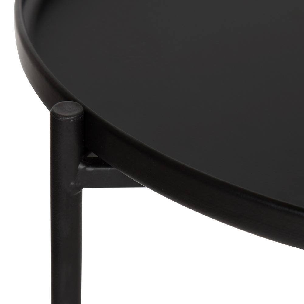 Ulani 2-Piece Nested Black Metal Round Side Tables