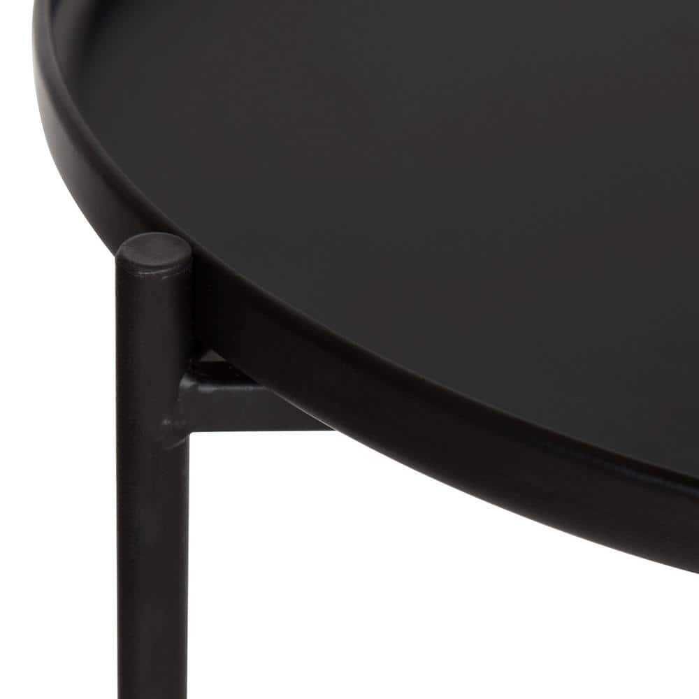 Ulani 2-Piece Nested Black Metal Round Side Tables