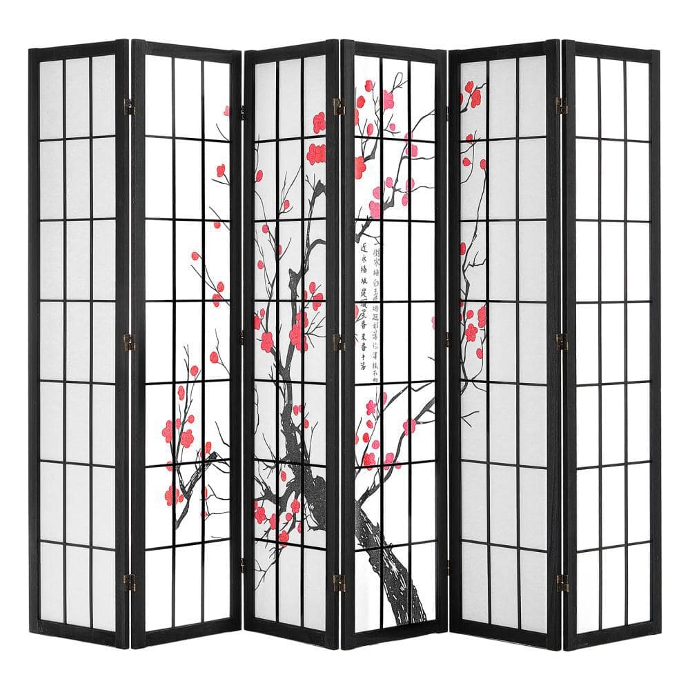 Room Divider, 6-Panel Japanese Room Divider Screen, Wood Folding Privacy Screen Indoor, Partition Portable Dividers price history on PriceWatchPro