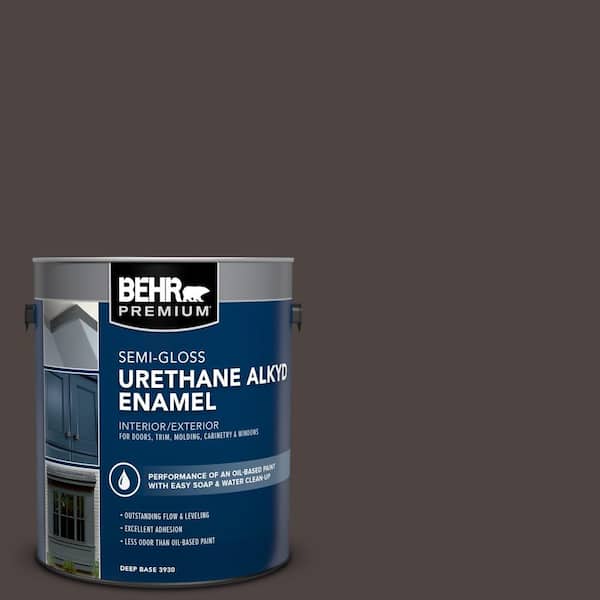 1 gal. #SC-104 Cordovan Brown Urethane Alkyd Semi-Gloss Enamel Interior/Exterior Paint