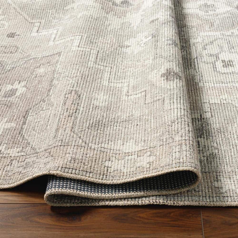 Modern Moonbeam Gray Rectangular Easy-Care Area Rug, 3'11" x 5'7"