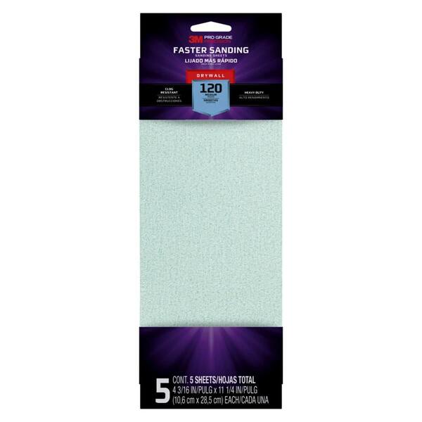 3m Pro Grade 4 3 16 In X 11 1 120 Grit Drywall Sanding Sheet 5 Pack 9095pg Cc The Home Depot - 1 4 Drywall Home Depot
