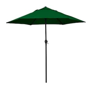 9 ft. Steel Market Push Tilt Patio Umbrella in Polyester Hunter Green
