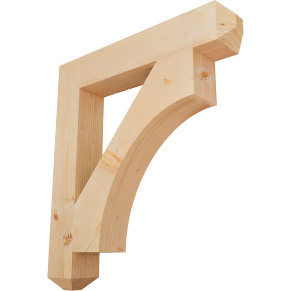 Ekena Millwork 5-1/2 in. x 40 in. x 36 in. Douglas Fir Westlake Craftsman Smooth Bracket
