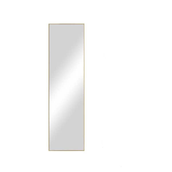 Unbranded 18 in. W x 63 in. H Rectangular Framed Wall Bathroom Vanity Mirror in Gold