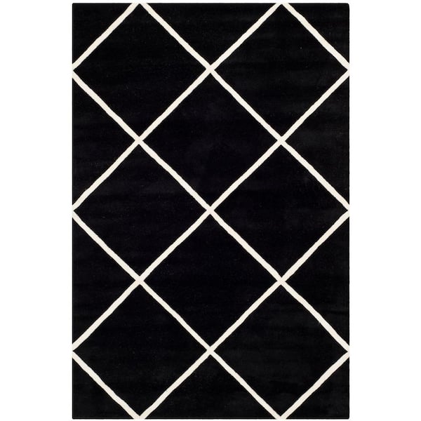 SAFAVIEH Chatham Black/Ivory 6 ft. x 9 ft. Geometric Diamonds Area Rug