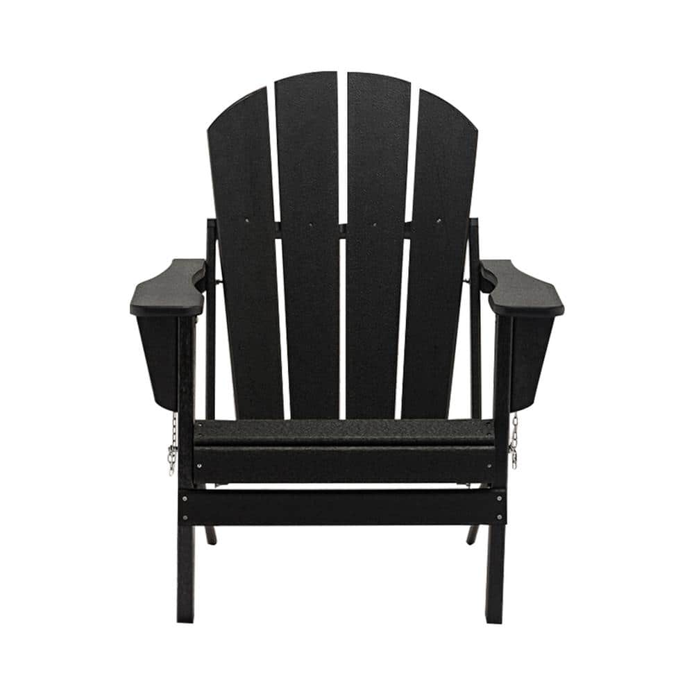 Classic Black Folding Plastic Adirondack Chair