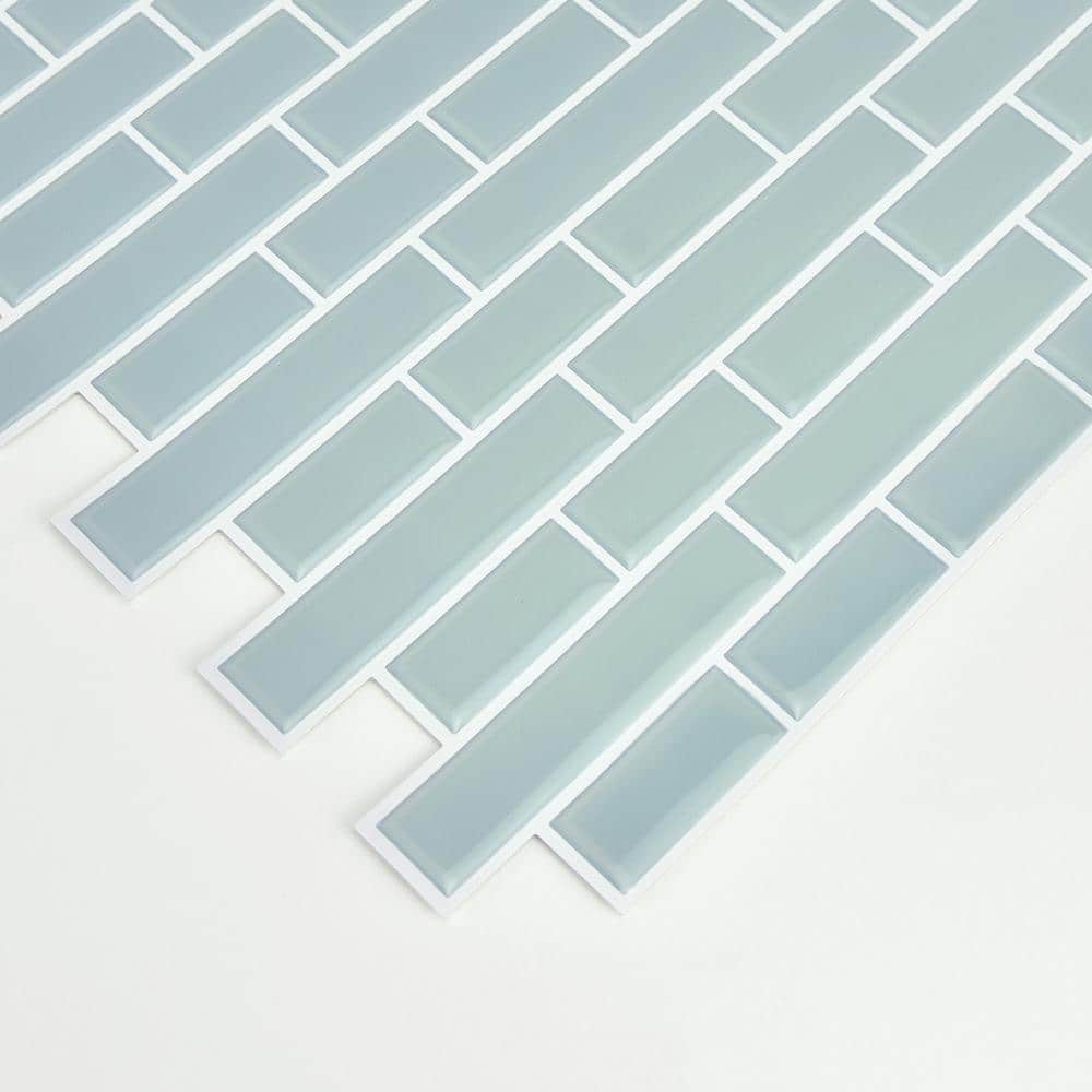 10.5'' W x 10.5'' L PVC Peel and Stick Subway Tile
