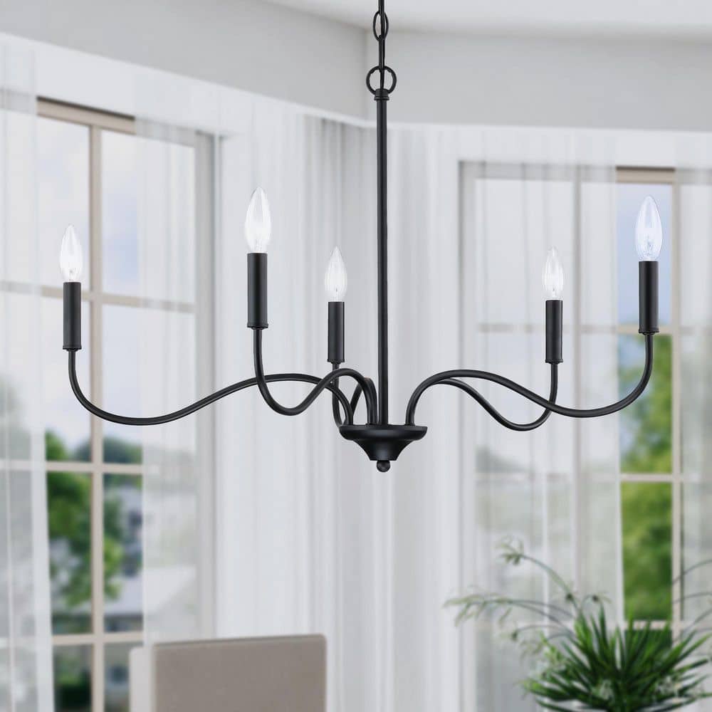Cordelia Lighting Cordelia Lighting 5-Light Matte Black Minimalist