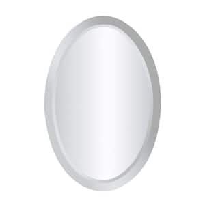 Medium Oval Clear Contemporary Mirror (24 in. H x 16 in. W)