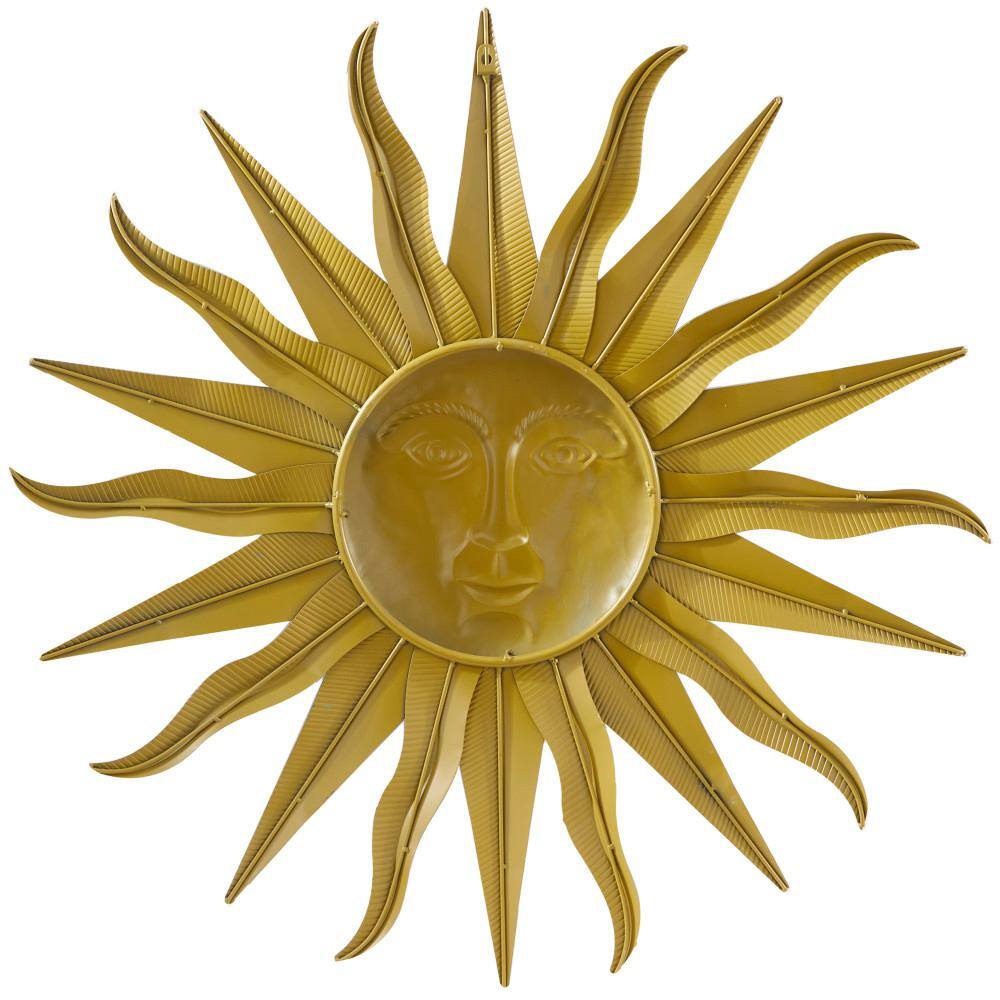 Gold Distressed Metal Sunburst Wall Sculpture