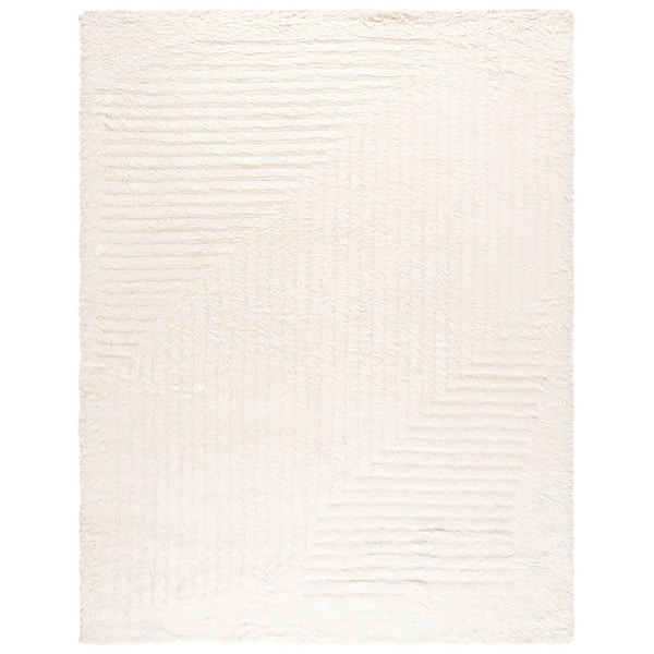 Casablanca 8 ft. x 10 ft. Ivory Geometric Chevrons Area Rug