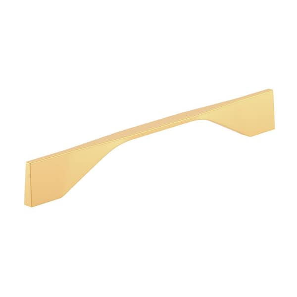 Richelieu Hardware Creston Collection 6-5/16 in. or 7-9/16 in. (160 mm or 192 mm) Modern Brushed Gold Rectangular Cabinet Bar Pull