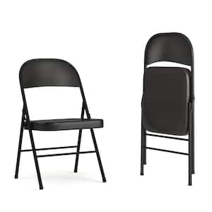 Black Metal Folding Chair (2-Pack)