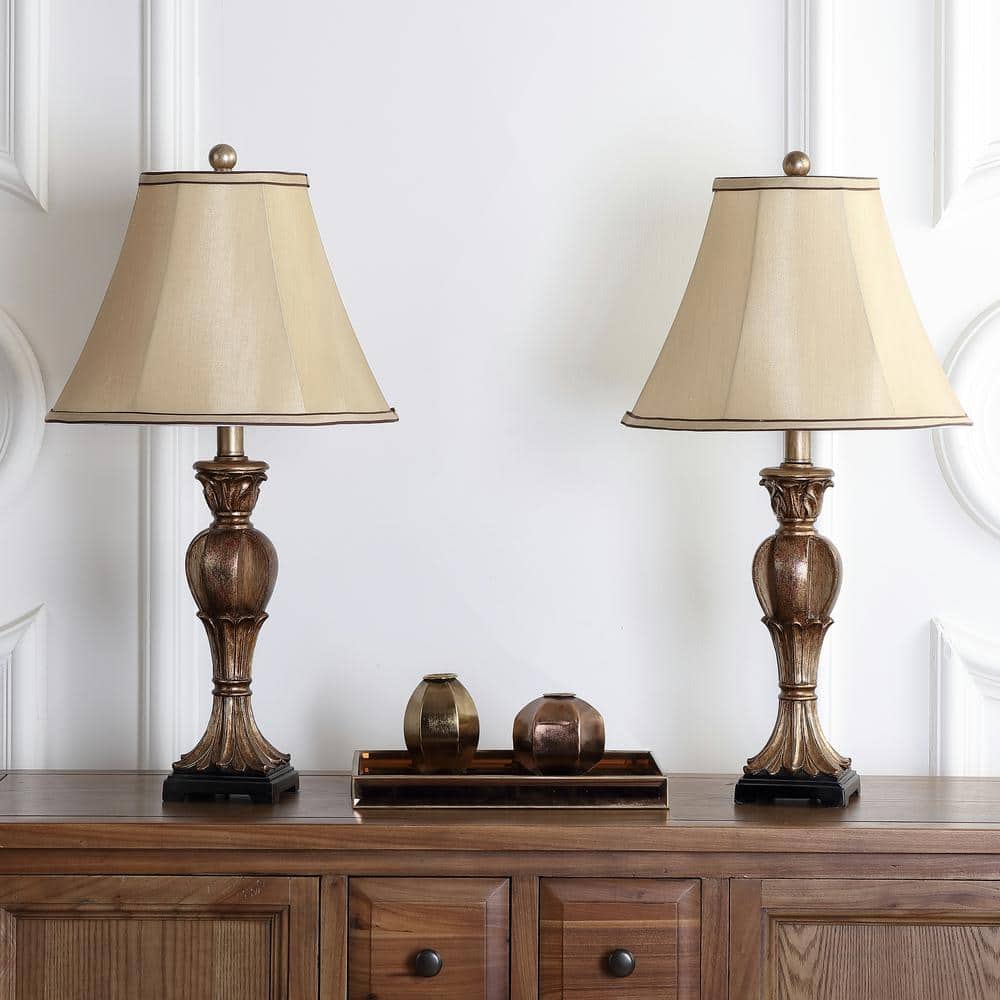 Patrizia Gold Urn 25" Traditional Table Lamp Set with Beige Shade