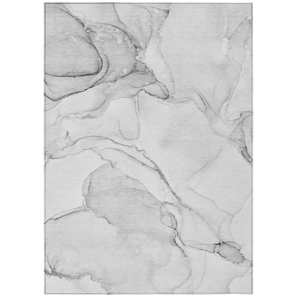 Chantille ACN523 Silver 9 ft. x 12 ft. Machine Washable Indoor/Outdoor Geometric Area Rug