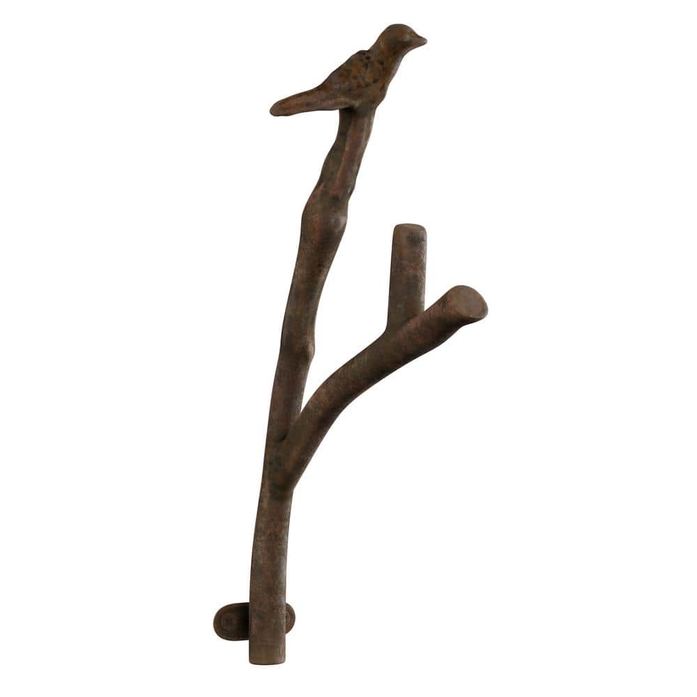 Gorgebuy Birds On tree Branch Hanger with 6 Hooks Clothes Hooks Rack Wall Mounted Rustic Iron Decorative Metal Design 