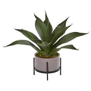 14 in. Artificial Indoor Agave Succulent in Decorative Planter