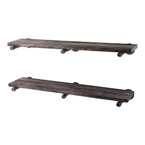 36 in. Riverstone Grey Wall-Mounted Rack with 5 Hooks — PIPE DECOR