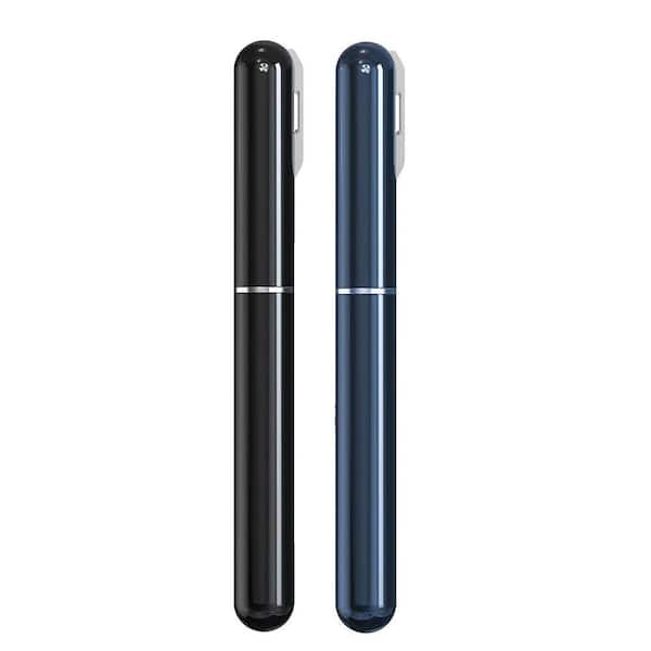 Black and Blue Kitchen Wine Opener Manual Corkscrew Pen Shape Pneumatic Pressure (Pack of 2)