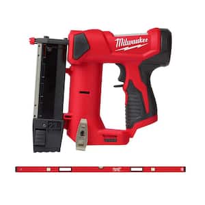 M12 23GA PIN NAILER with 72 in. REDSTICK Box Level